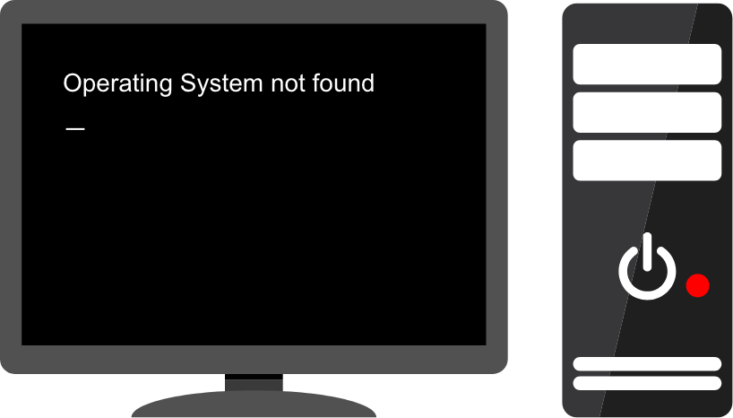 「Operation system not found」と表示される