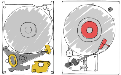 電源を入れるとパソコンから「カチカチ」「カタカタ」などの変な音がする